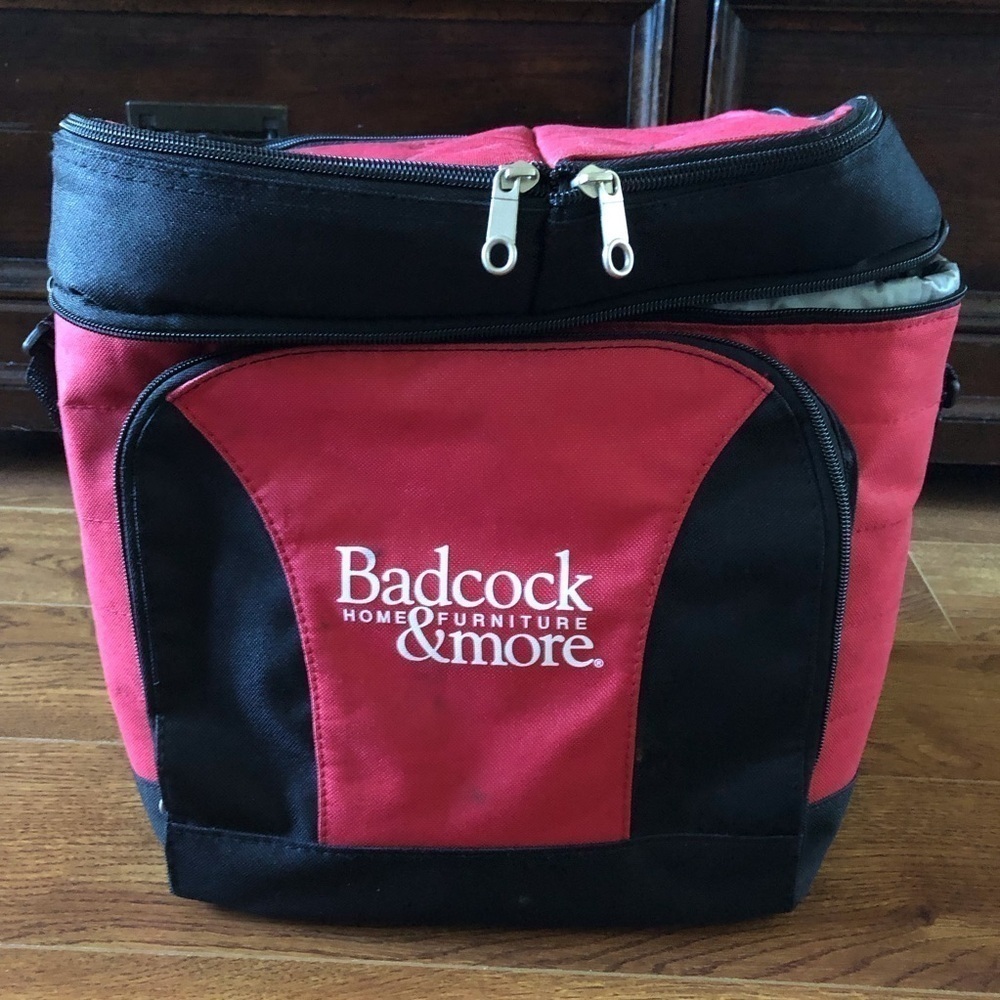 Large red insulated soft cooler